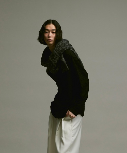 soerte ソエルテ サイズ2 メッシュ切り替えロングスリーブT soerte tシャツ MESH PANEL LONG SLEEVE TEE / メッシュ切り替え