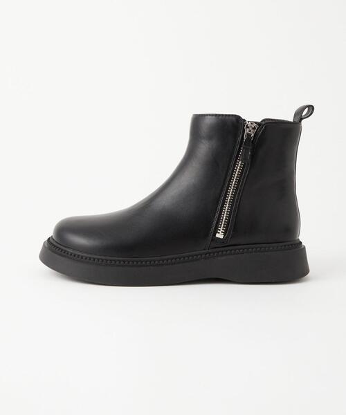 green label relaxing（グリーンレーベルリラクシング）の「サイドジップゴアブーツ 22cm-23cm（ブーツ・キッズ・ナチュラル/ブラック・22cm/23cm）」の2枚目の写真