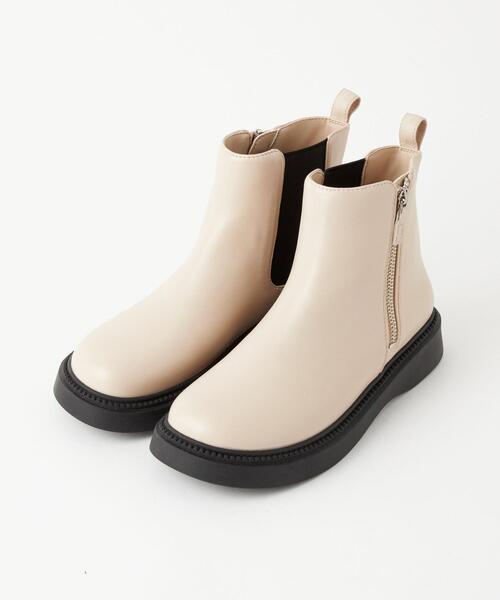 green label relaxing（グリーンレーベルリラクシング）の「サイドジップゴアブーツ 22cm-23cm（ブーツ・キッズ・ナチュラル/ブラック・22cm/23cm）」の6枚目の写真