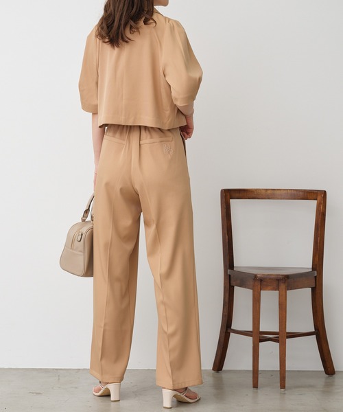 one after another NICE CLAUP（ワンアフターアナザーナイスクラップ）の「ワンポイント刺繍スラックス/セットアップアイテムあり（スラックス・レディース・アイボリー/ベージュ/ブラック/杢グレー・SMALL/MEDIUM）」の21枚目の写真