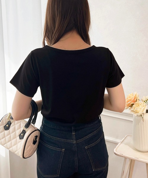 apres jour(アプレジュール)の「リボンデザインTシャツ【ZOZOTOWN限定アイテム】(Tシャツ/カットソー・レディース・ライトピンク/ブラック/オフホワイト・フリー/X-LARGE)」の14枚目の写真
