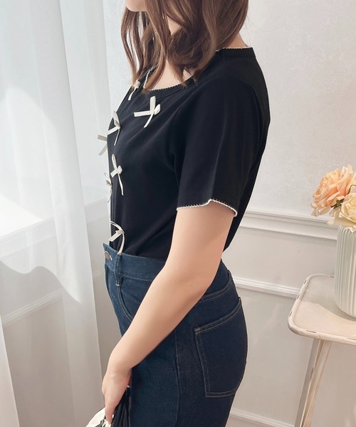 apres jour(アプレジュール)の「リボンデザインTシャツ【ZOZOTOWN限定アイテム】(Tシャツ/カットソー・レディース・ライトピンク/ブラック/オフホワイト・フリー/X-LARGE)」の13枚目の写真