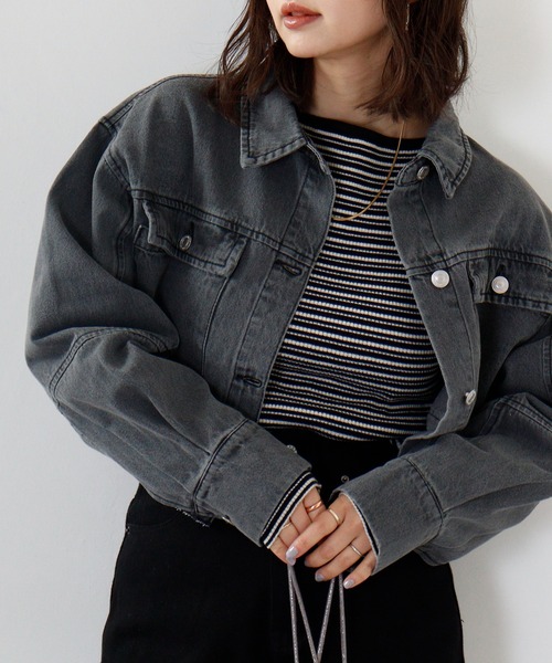 hunch(ハンチ)の「hunch 静電気防止 ボートネックリブニット(ニット/セーター・レディース・ブラック×ホワイト/オフホワイト/インディゴブルー/ブラック/レッドパープル/チャコール・FREE)」の4枚目の写真