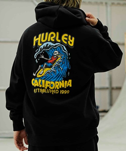 Hurley （ハーレー）の「Hurley/ハーレー パーカー オーバーサイズ 裏起毛 MFF2312016（パーカー・メンズ・ブラック/グレー・L/M）」の3枚目の写真