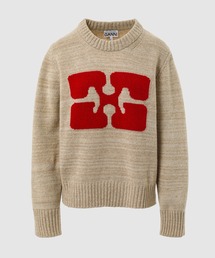 Graphic O-neck Pullover Butterfly