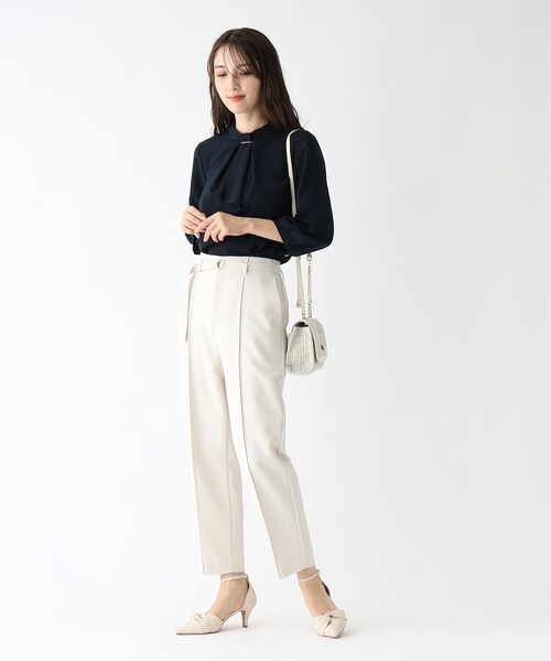index（インデックス）の「◆2way ボウタイブラウス【防シワ/イージーアイロン/洗濯機洗い可】（シャツ/ブラウス・レディース・ブルー系その他/オフホワイト/ベビーピンク・36/42/38/40）」の12枚目の写真