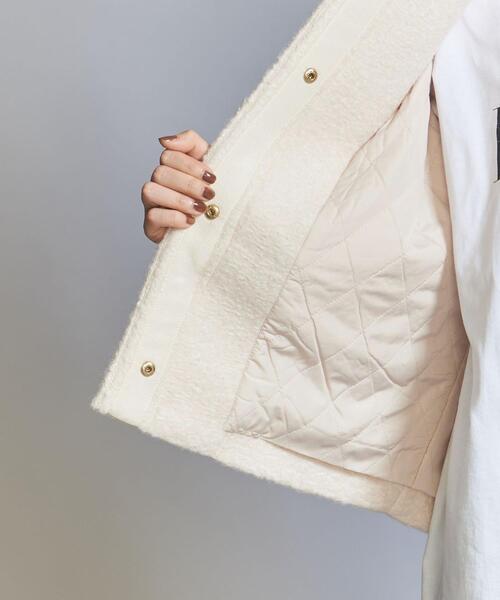 ユナイテッドアローズ ブークレノーカラーショートコート WEB限定】ブークレ ノーカラーショートコート | UNITED ARROWS