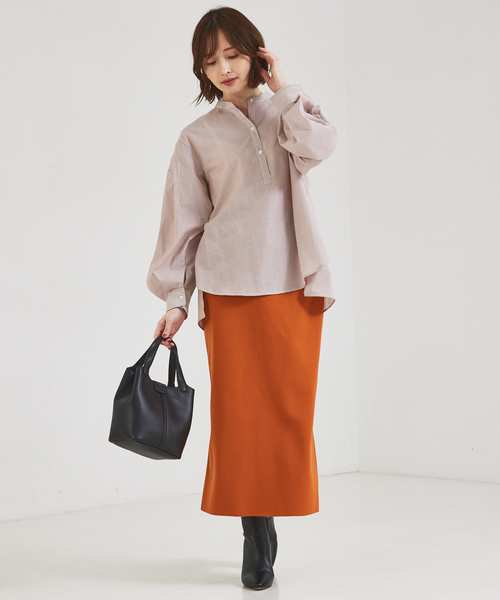 abahouse mavie（アバハウスマヴィ）の「ポリエステルロングナロースカート（スカート・レディース・ホワイト/ブラック/ダークオレンジ・フリー）」の8枚目の写真