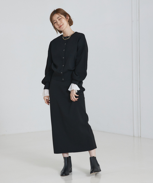 abahouse mavie（アバハウスマヴィ）の「ポリエステルロングナロースカート（スカート・レディース・ホワイト/ブラック/ダークオレンジ・フリー）」の14枚目の写真