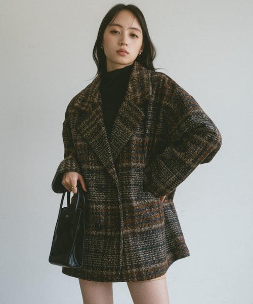 VANNIE U（ヴァニーユー）の「ツイードチェックジャケットコート