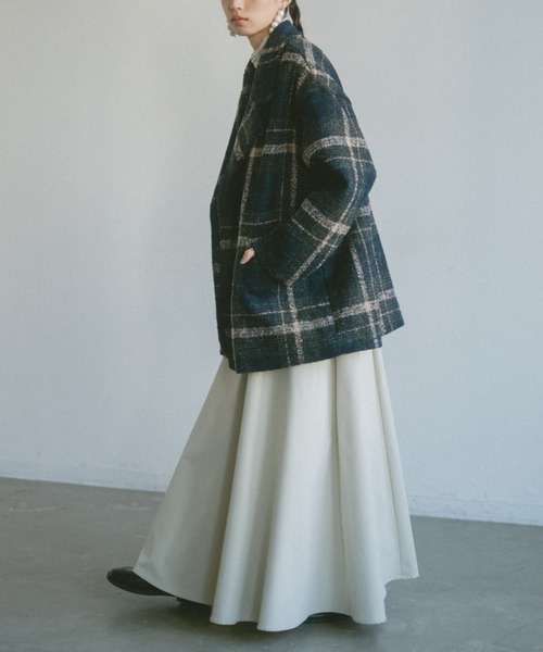 VANNIE U（ヴァニーユー）の「ツイードチェックジャケットコート（その他アウター・レディース・ネイビー/ブラウン・FREE）」の16枚目の写真