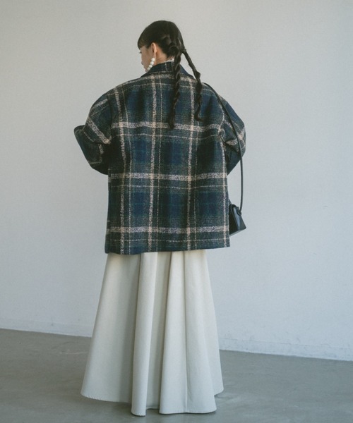 VANNIE U（ヴァニーユー）の「ツイードチェックジャケットコート（その他アウター・レディース・ネイビー/ブラウン・FREE）」の17枚目の写真
