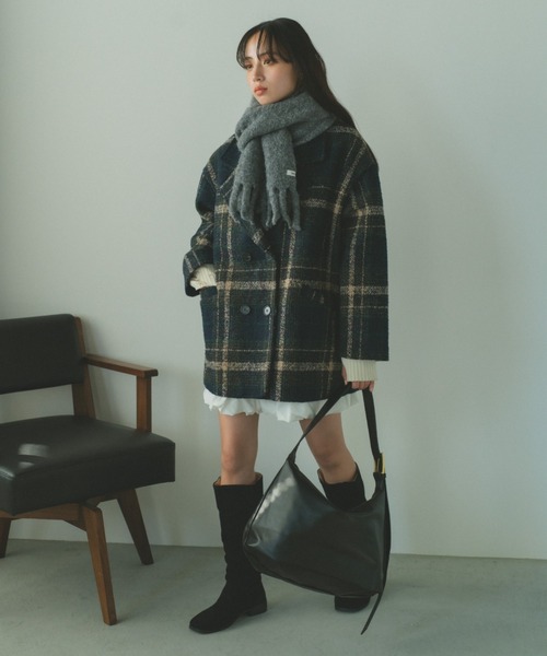 ツイードチェックジャケットコート（その他アウター）｜VANNIE U