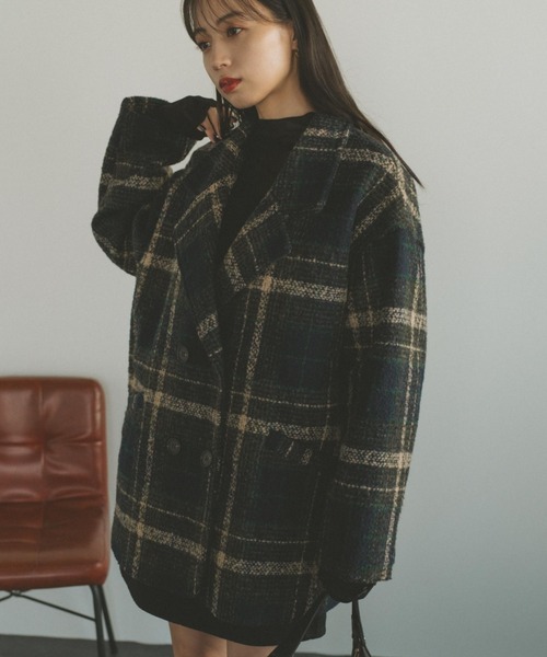 VANNIE U（ヴァニーユー）の「ツイードチェックジャケットコート