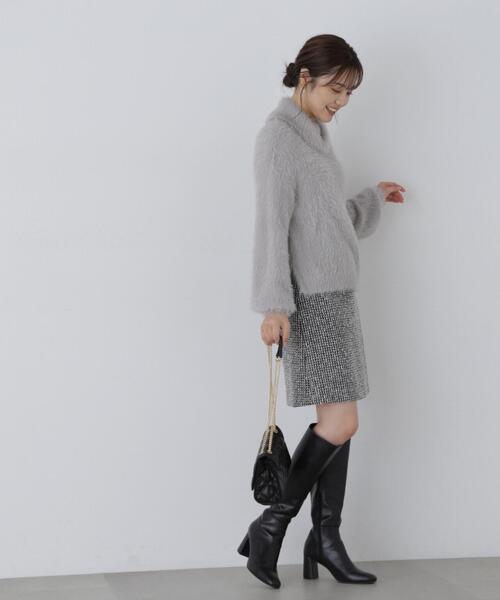 PROPORTION BODY DRESSING(プロポーションボディドレッシング)の「ロングフェザーショート丈プルオーバー / 1213270009(ニット/セーター・レディース・ホワイト/グレー/チャコールグレー・FREE)」の5枚目の写真