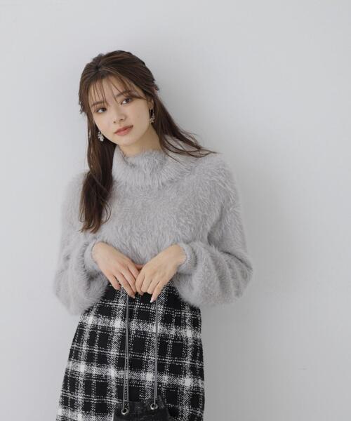 PROPORTION BODY DRESSING(プロポーションボディドレッシング)の「ロングフェザーショート丈プルオーバー / 1213270009(ニット/セーター・レディース・ホワイト/グレー/チャコールグレー・FREE)」の21枚目の写真