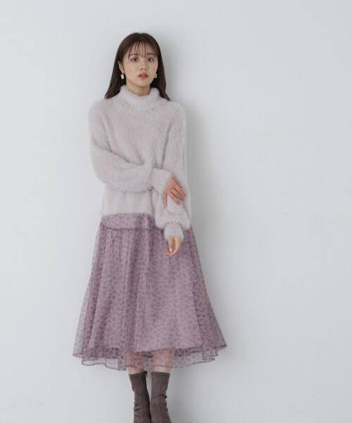 PROPORTION BODY DRESSING(プロポーションボディドレッシング)の「ロングフェザーショート丈プルオーバー / 1213270009(ニット/セーター・レディース・ホワイト/グレー/チャコールグレー・FREE)」の9枚目の写真