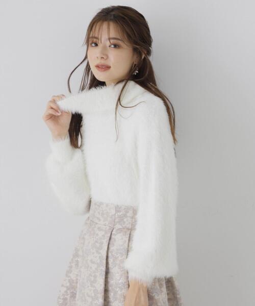PROPORTION BODY DRESSING(プロポーションボディドレッシング)の「ロングフェザーショート丈プルオーバー / 1213270009(ニット/セーター・レディース・ホワイト/グレー/チャコールグレー・FREE)」の15枚目の写真