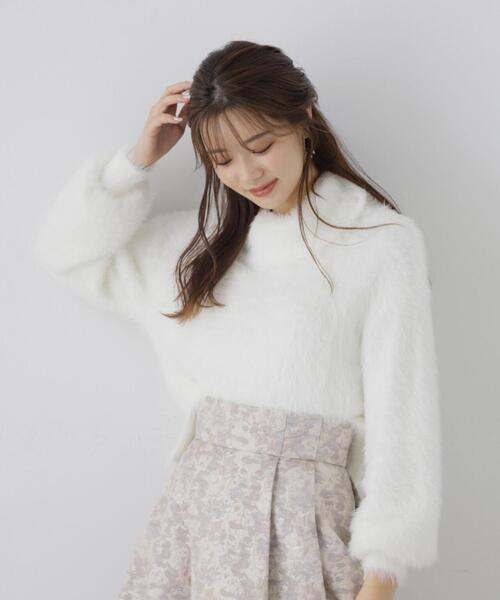 PROPORTION BODY DRESSING(プロポーションボディドレッシング)の「ロングフェザーショート丈プルオーバー / 1213270009(ニット/セーター・レディース・ホワイト/グレー/チャコールグレー・FREE)」の16枚目の写真