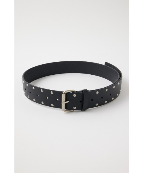 MOUSSY（マウジー）の「STUDS WIDE ベルト（ベルト・レディース・ダークブラウン/ブラック・FREE）」の4枚目の写真