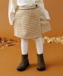 B:MING by BEAMS / チェック柄 ラップ キュロット パンツ（100~140cm）