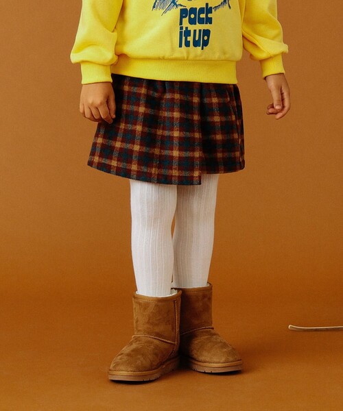 B:MING by BEAMS(ビーミングバイビームス)の「B:MING by BEAMS / チェック柄 ラップ キュロット パンツ(100~140cm)(その他パンツ・キッズ・ベージュ/ワインレッド・120/140/110/130/100)」の5枚目の写真