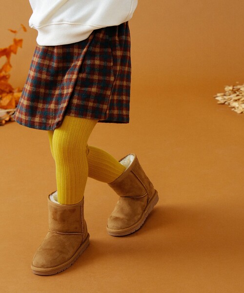 B:MING by BEAMS(ビーミングバイビームス)の「B:MING by BEAMS / チェック柄 ラップ キュロット パンツ(100~140cm)(その他パンツ・キッズ・ベージュ/ワインレッド・120/140/110/130/100)」の8枚目の写真