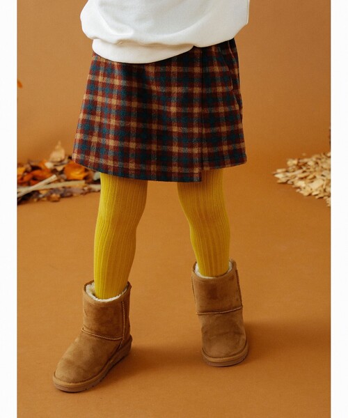 B:MING by BEAMS(ビーミングバイビームス)の「B:MING by BEAMS / チェック柄 ラップ キュロット パンツ(100~140cm)(その他パンツ・キッズ・ベージュ/ワインレッド・120/140/110/130/100)」の9枚目の写真