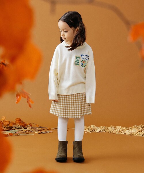 B:MING by BEAMS(ビーミングバイビームス)の「B:MING by BEAMS / チェック柄 ラップ キュロット パンツ(100~140cm)(その他パンツ・キッズ・ベージュ/ワインレッド・120/140/110/130/100)」の12枚目の写真