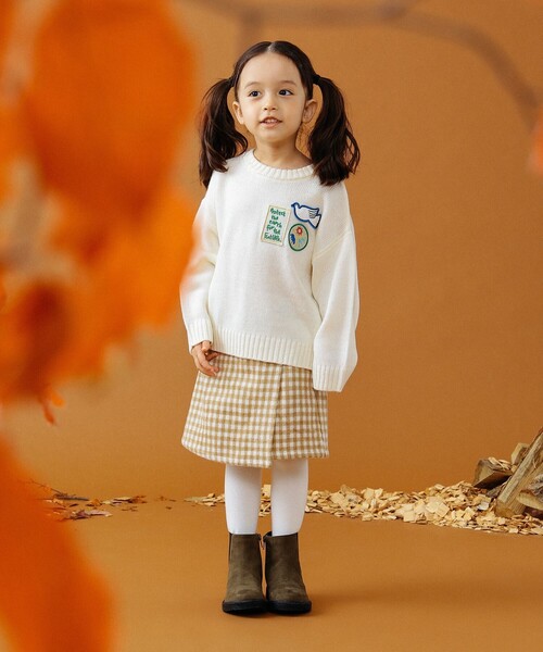 B:MING by BEAMS(ビーミングバイビームス)の「B:MING by BEAMS / チェック柄 ラップ キュロット パンツ(100~140cm)(その他パンツ・キッズ・ベージュ/ワインレッド・120/140/110/130/100)」の14枚目の写真