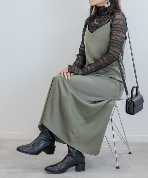 aimoha(アイモハ)の「シワ感 シアートップ(Tシャツ/カットソー・レディース・ブラック/ベージュ・FREE)」の8枚目の写真