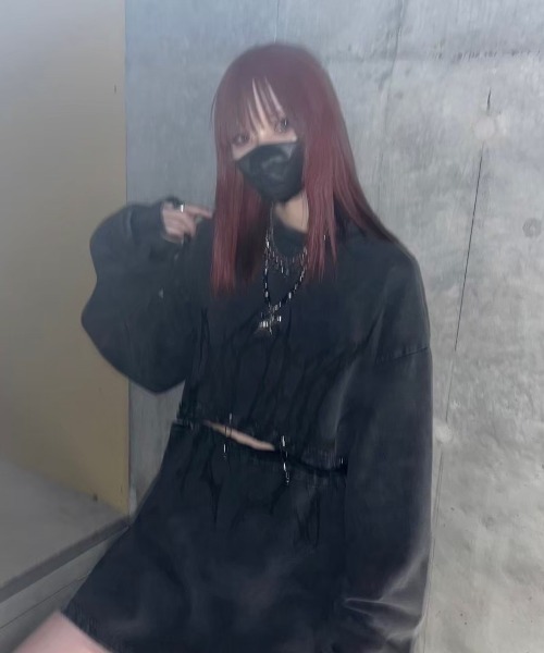 REFLEM（レフレム）の「『REFLEM/レフレム』セパレートクロップPO/プルオーバースウェットシャツ（スウェット・レディース・ブラック/チャコールグレー・FREE）」の15枚目の写真