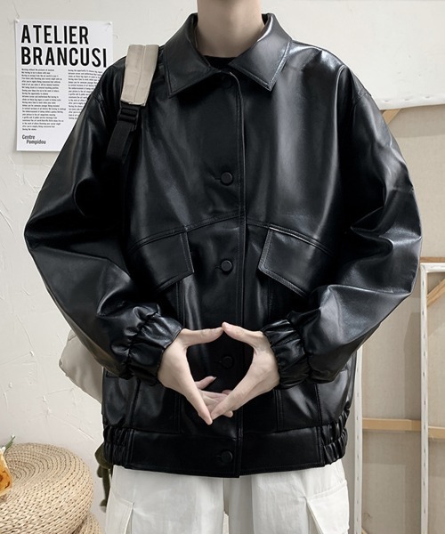 セール】トラビス レザータッチ ビッグブルゾン（ブルゾン）｜NEW