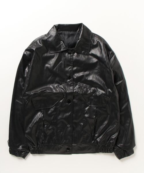 nokcha レザーブルゾン nokcha original】eco leather over jacket/camel