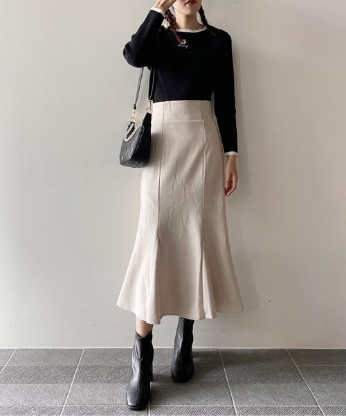 one way（ワンウェイ）の「バイカラー花刺繍リブニット（ニット/セーター・レディース・ブラック/ホワイト/レッド/グレー・FREE）」の20枚目の写真