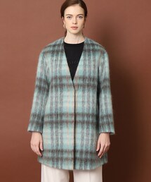 ドレステリア⭐︎ ウール　チェック　ノーカラーコート　36 77985603_b_10_215.jpg