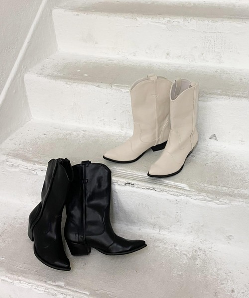 KBF（ケイビーエフ）の「ウエスタンブーツ（ブーツ・レディース・アイボリー/ブラック・36/37/38）」の20枚目の写真