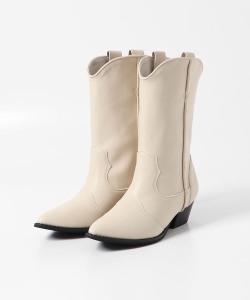 KBF（ケイビーエフ）の「ウエスタンブーツ（ブーツ・レディース・アイボリー/ブラック・36/37/38）」の21枚目の写真