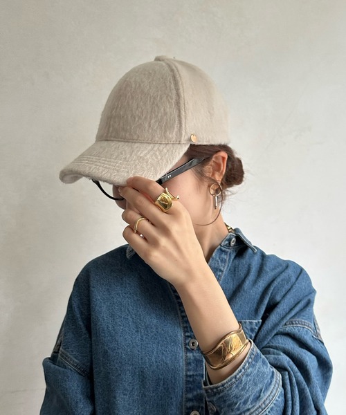 DouDou（ドゥドゥ）の「シャギーキャップ（キャップ・レディース・グレー/アイボリー/ブラック・FREE）」の2枚目の写真