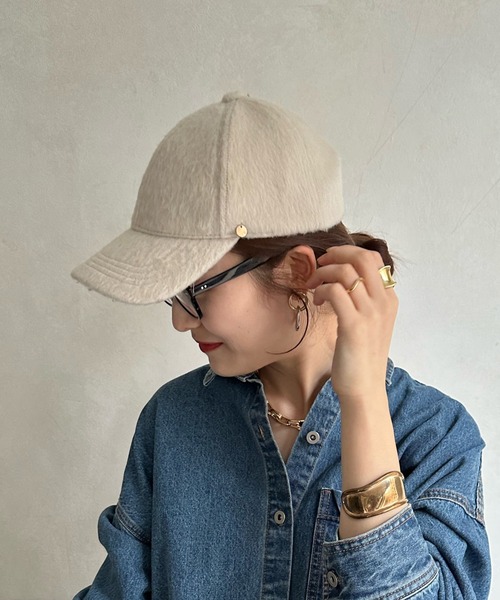 DouDou（ドゥドゥ）の「シャギーキャップ（キャップ・レディース・グレー/アイボリー/ブラック・FREE）」の4枚目の写真