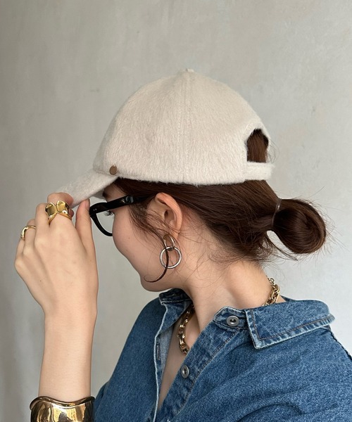 DouDou（ドゥドゥ）の「シャギーキャップ（キャップ・レディース・グレー/アイボリー/ブラック・FREE）」の5枚目の写真