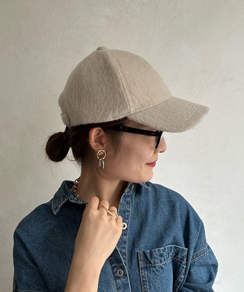 DouDou（ドゥドゥ）の「シャギーキャップ（キャップ・レディース・グレー/アイボリー/ブラック・FREE）」の6枚目の写真