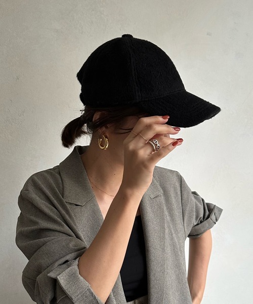 DouDou（ドゥドゥ）の「シャギーキャップ（キャップ・レディース・グレー/アイボリー/ブラック・FREE）」の10枚目の写真