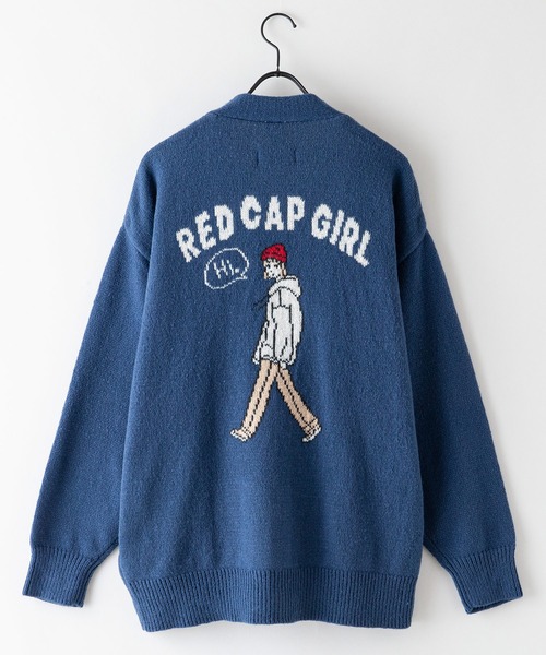 Red Cap Girl(レッドキャプガール)の「【UNIIT/ユニット】【RED CAP GIRL/レッドキャップガール】UNIIT × RED CAP GIRL バックイラスト ジャガードニット Vネック カーディガン ビッグシルエット(カーディガン/ボレロ・メンズ・ブルー/ブラック/アイボリー・MEDIUM/LARGE)」の8枚目の写真