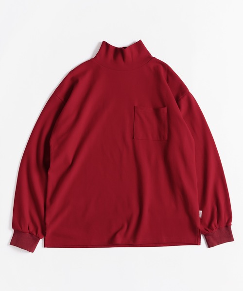 MUHET（ミュエータ）の「タートルネックポケットロンT（Tシャツ/カットソー・レディース・レッド/ブラック/オフホワイト・MEDIUM/X-LARGE）」の3枚目の写真