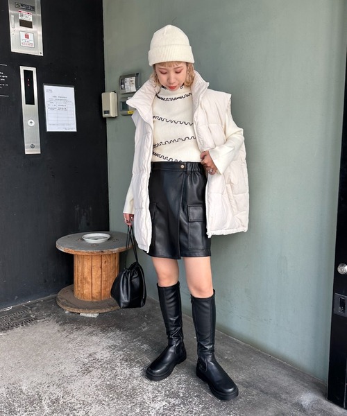 CIAOPANIC（チャオパニック）の「【非表示】アンチピリングハイネックメロウリブニット（ニット/セーター・レディース・ブラウン/ブラック/オフホワイト/ネイビー・FREE）」の10枚目の写真