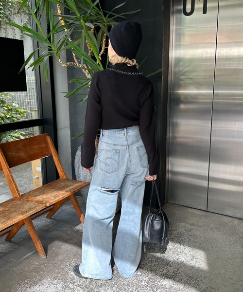 CIAOPANIC（チャオパニック）の「【非表示】アンチピリングハイネックメロウリブニット（ニット/セーター・レディース・ブラウン/ブラック/オフホワイト/ネイビー・FREE）」の15枚目の写真