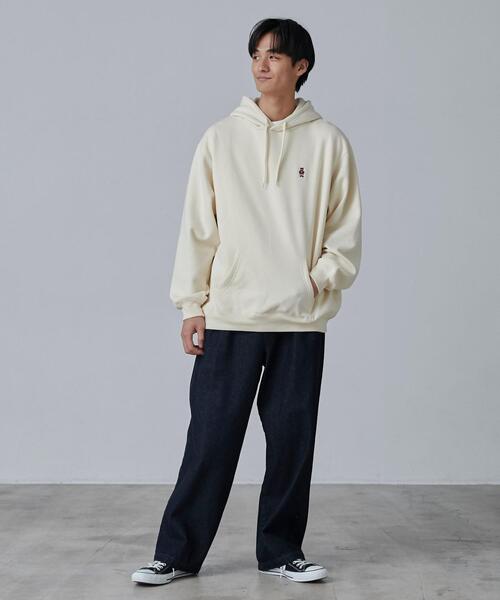 coen（コーエン）の「ワンポイントベア刺繍裏起毛パーカー（パーカー・メンズ・ホワイト/ブラック/グレー/ダークグリーン・S/M/L/XL）」の6枚目の写真