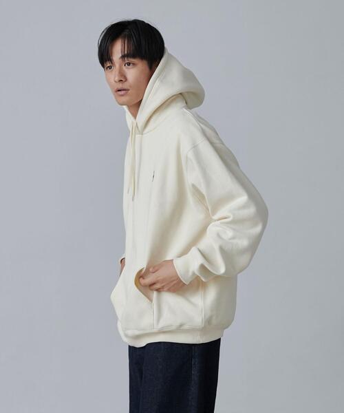 coen（コーエン）の「ワンポイントベア刺繍裏起毛パーカー（パーカー・メンズ・ホワイト/ブラック/グレー/ダークグリーン・S/M/L/XL）」の8枚目の写真