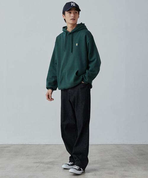 coen（コーエン）の「ワンポイントベア刺繍裏起毛パーカー（パーカー・メンズ・ホワイト/ブラック/グレー/ダークグリーン・S/M/L/XL）」の17枚目の写真